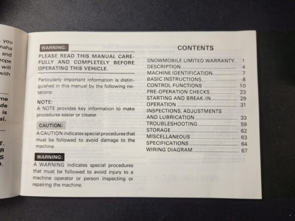 1989 Yamaha Manual Owners - Image 2