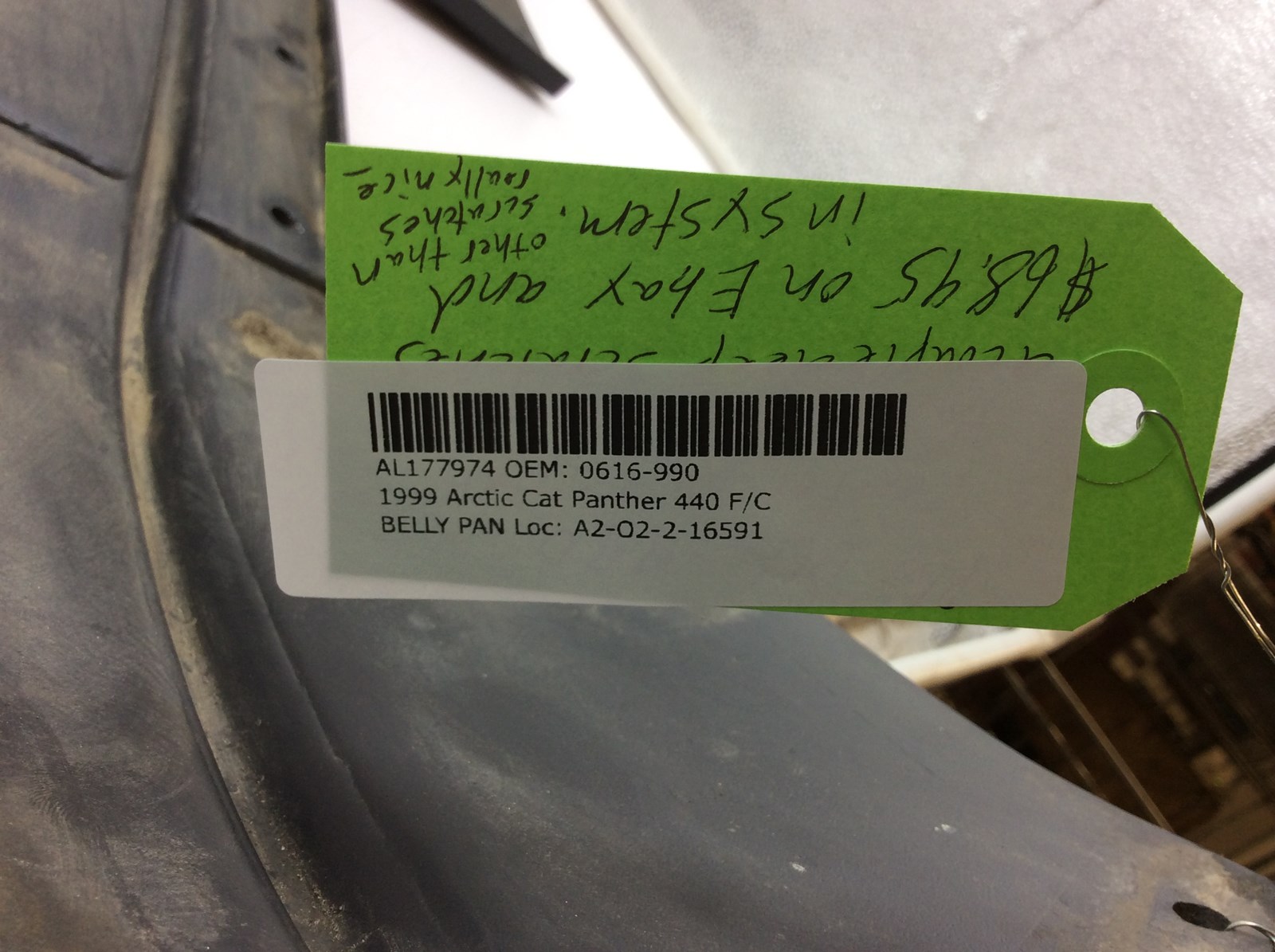 1999 Arctic Cat Center Belly Pan - Image 3