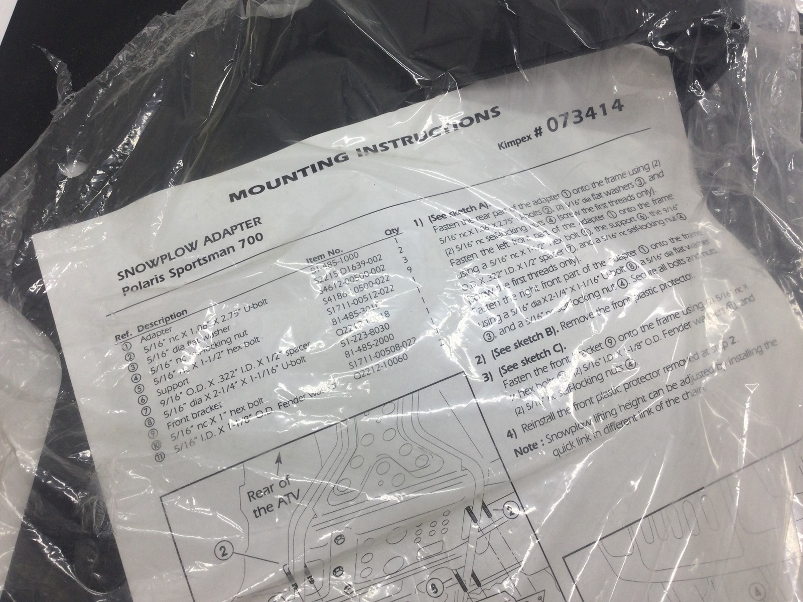 2004 Polaris Plow Bracket - Image 5