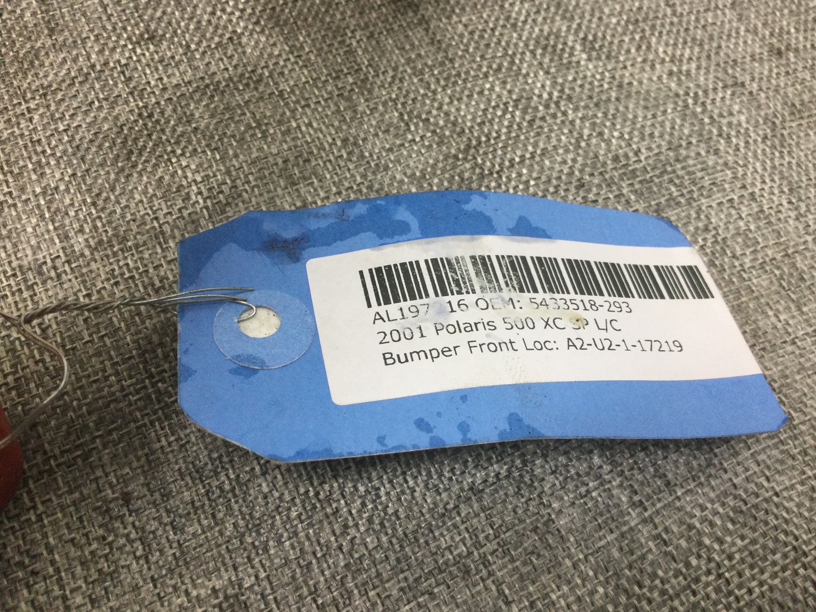 2001 Polaris Used Front Bumper - Red - Image 3