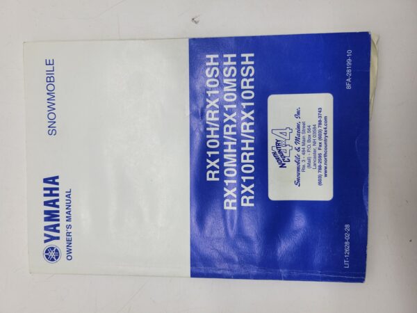 2003 Yamaha Owner's Manual RX10