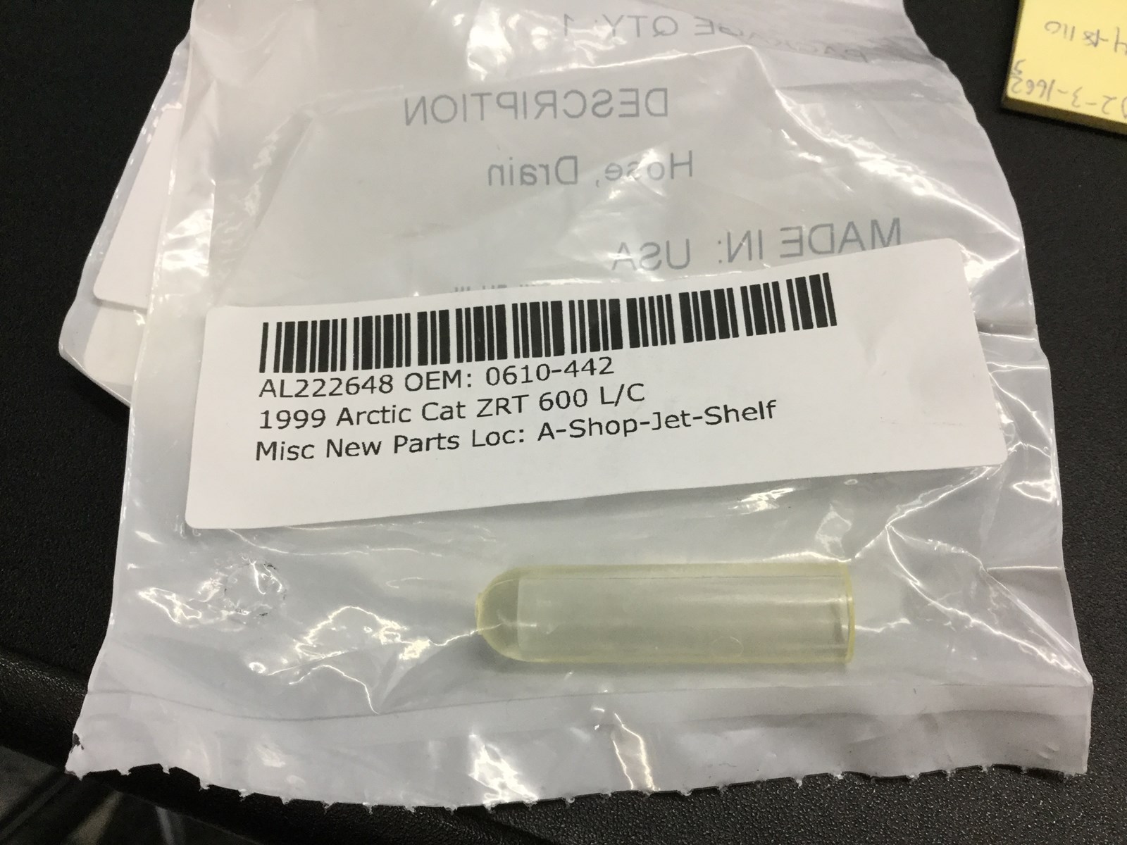 1999 Arctic Cat Carb Parts Drain hose