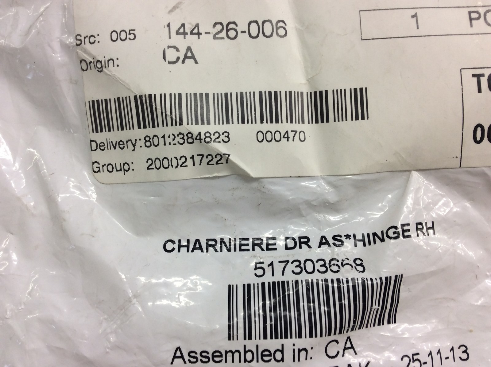 2007 Ski-Doo Right Hand Hood Hinge Assy - Image 2