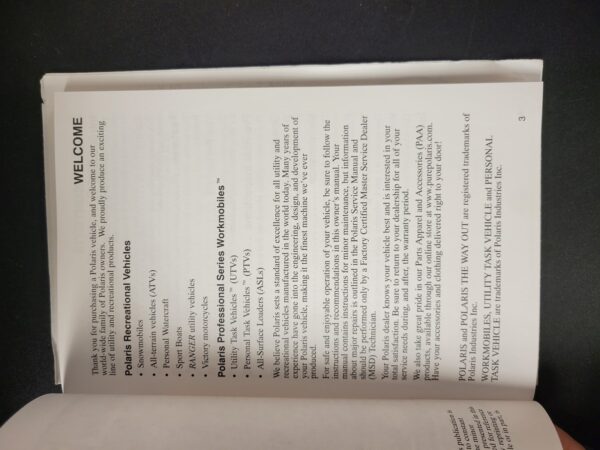 2005 Polaris Owner's Manual - Image 3