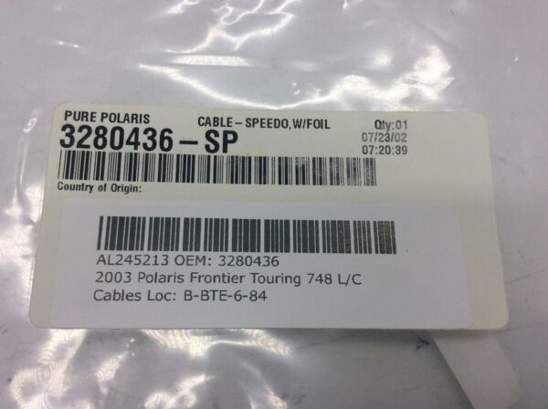 2003 Polaris Speedo Cable - Image 2