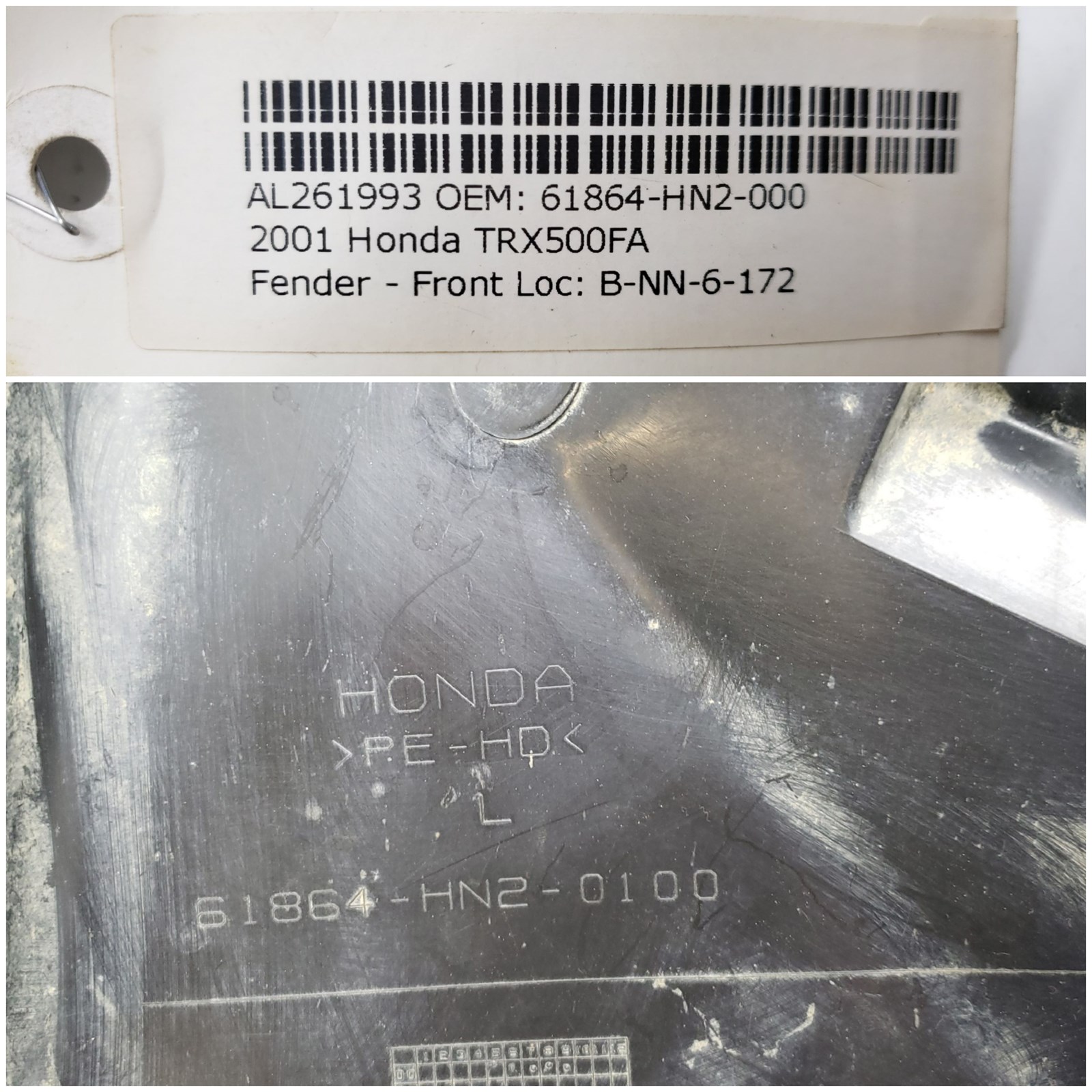 2001 Honda LH Inner Front Fender - Image 5