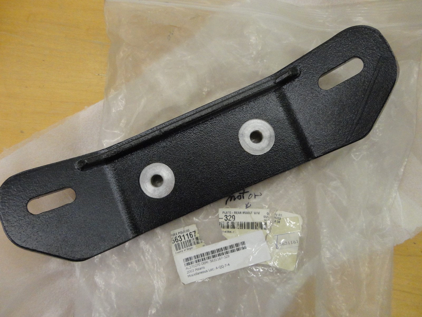 2003 Polaris Freedom PWC Rear Mount Plate