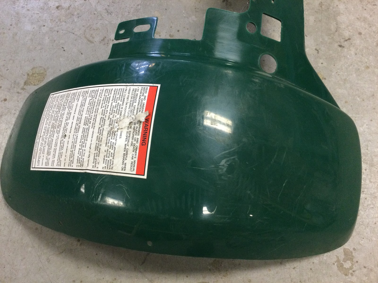 1992 Polaris Trail Boss 350L - front fender - green - Image 2