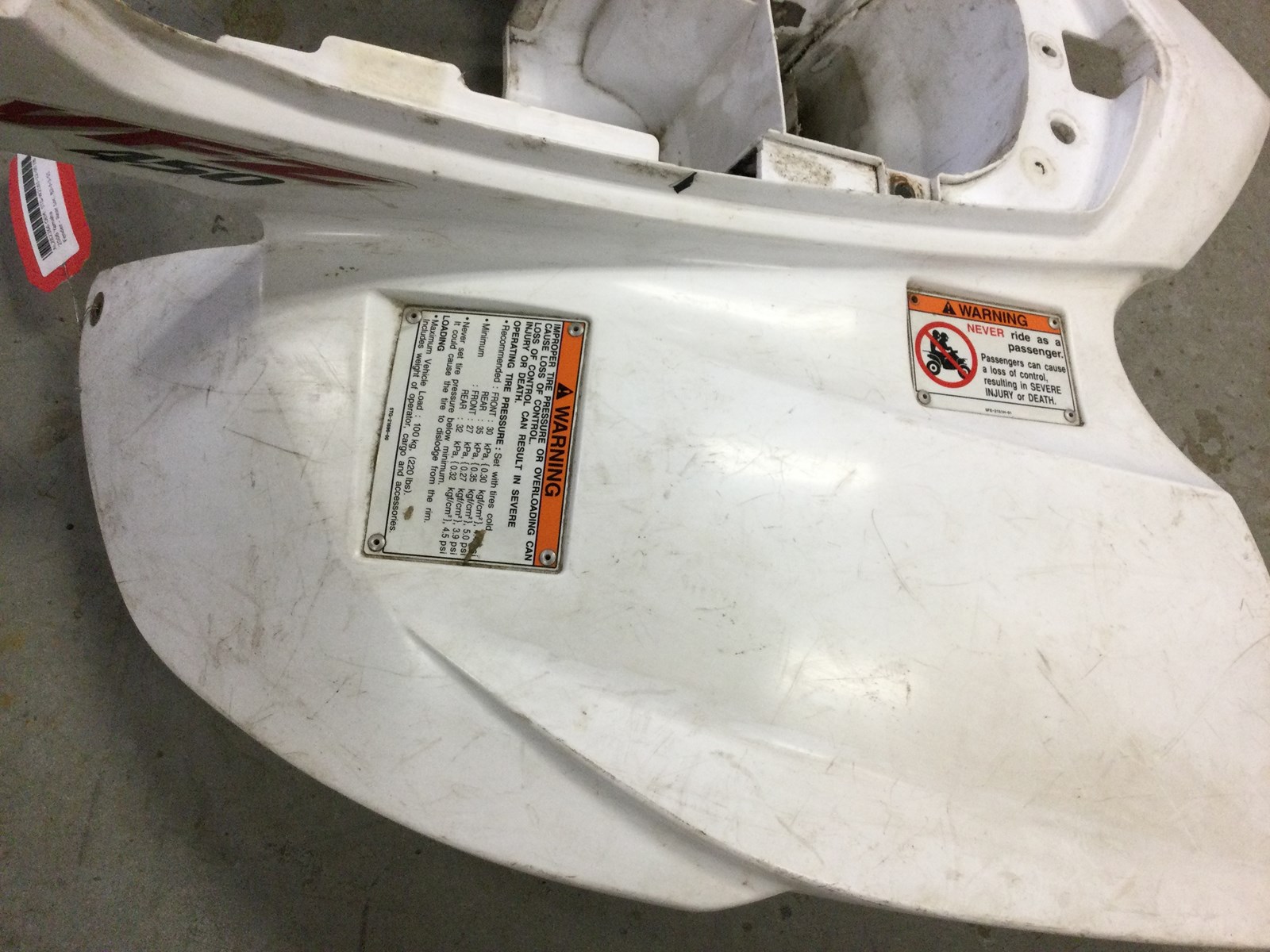 2006 Yamaha YFZ450 Rear Fender - Image 3