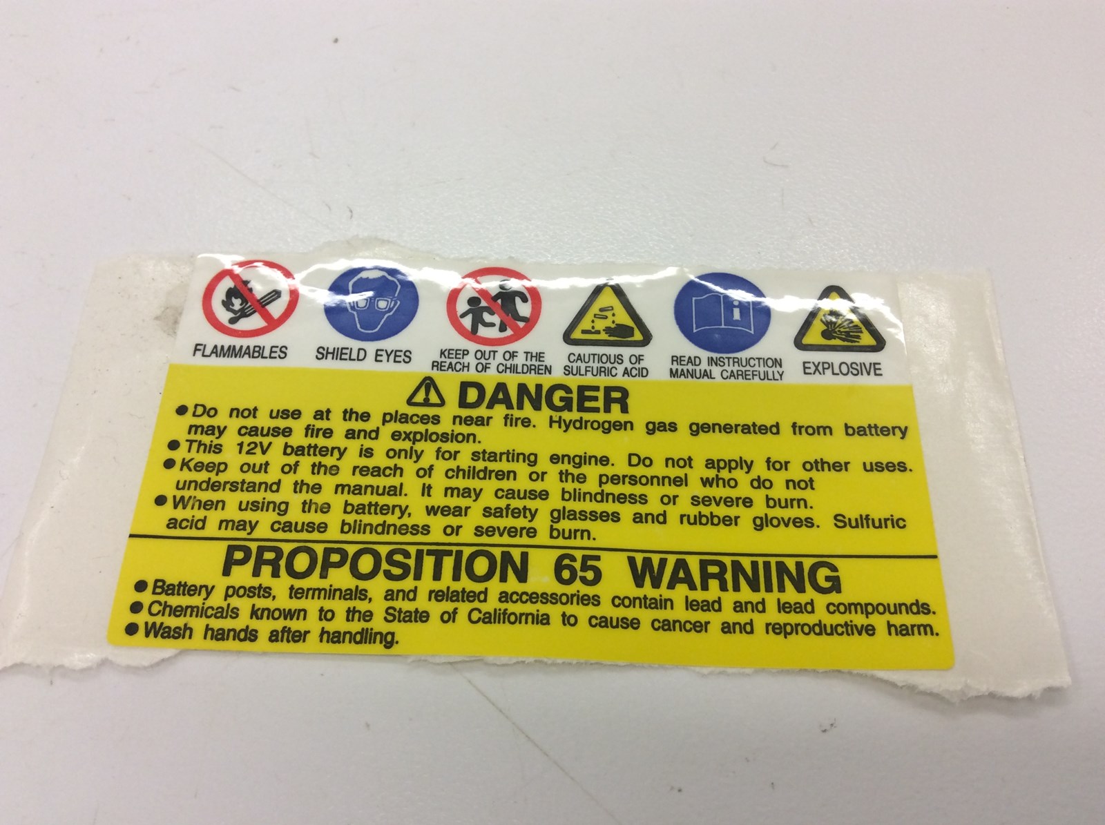 2002 Can-Am Battery Warning Decal - Mini DS 50/90 - Image 2
