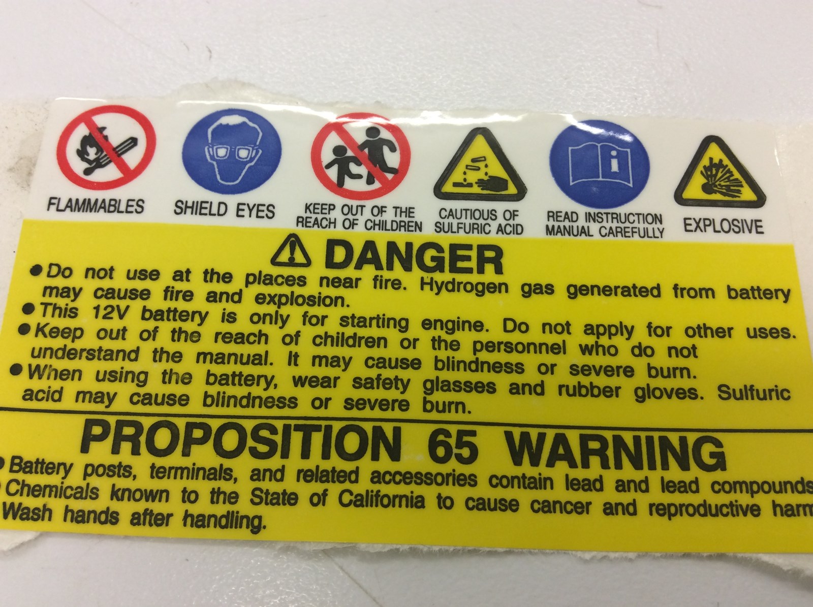 2002 Can-Am Battery Warning Decal - Mini DS 50/90 - Image 3