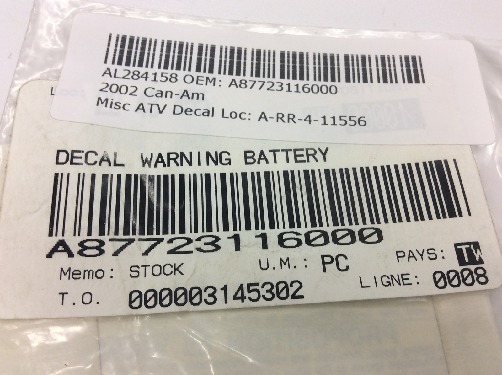 2002 Can-Am Battery Warning Decal - Mini DS 50/90 - Image 4