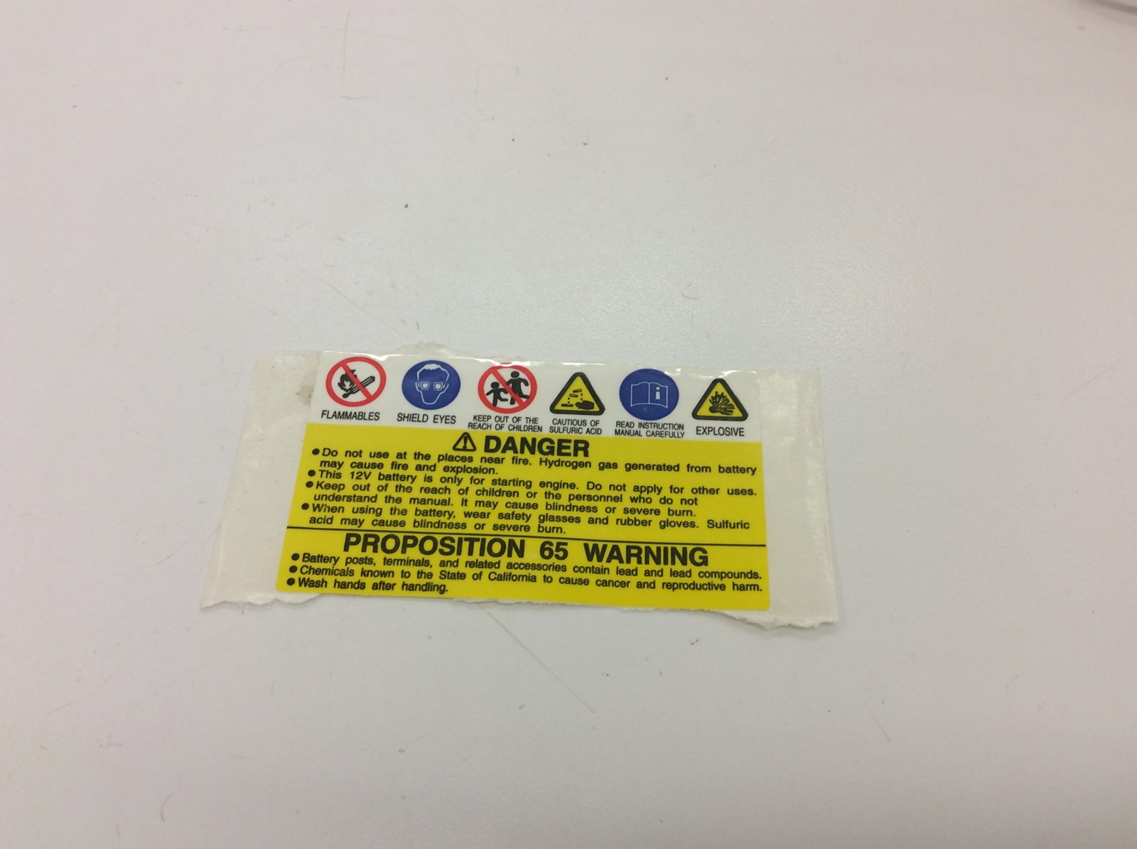 2002 Can-Am Battery Warning Decal - Mini DS 50/90