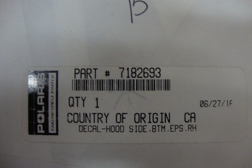 2016 Polaris Bottom RH Side EPS hood decal - RZR XP 1000 EPS (VDE99LM) - Image 2