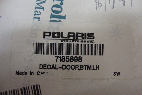 2017 Polaris Bottom LH door decal - RZR XP 1000 EPS (VDE99AP) - Image 2