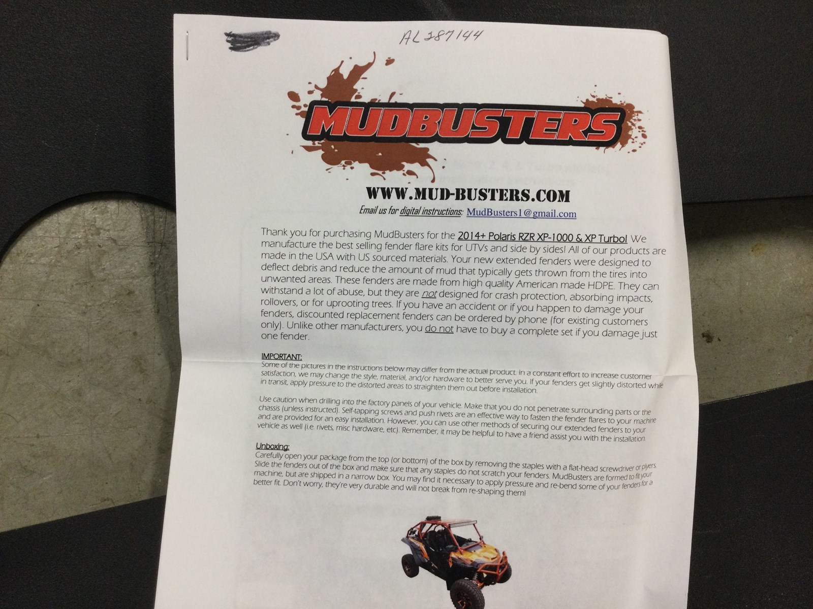 2014 Polaris Rear fender Flair Kit - RZR XP 1000 - Image 5