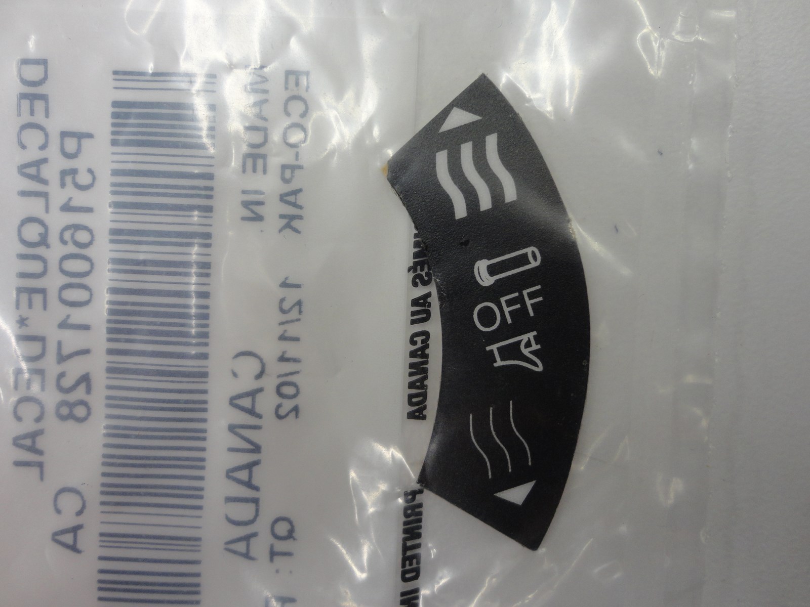 2004 Ski-Doo Thumb handle Heating decal