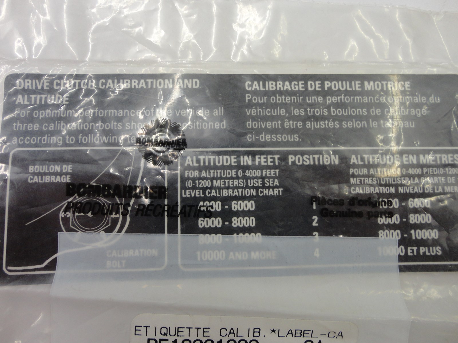 Clutch Calibration decal