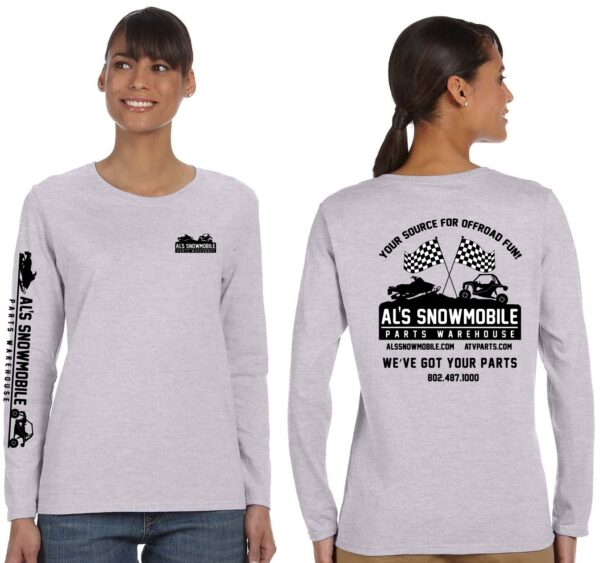 AL'S LADIES LONG SLEEVE CHARCOAL HEATHER MED