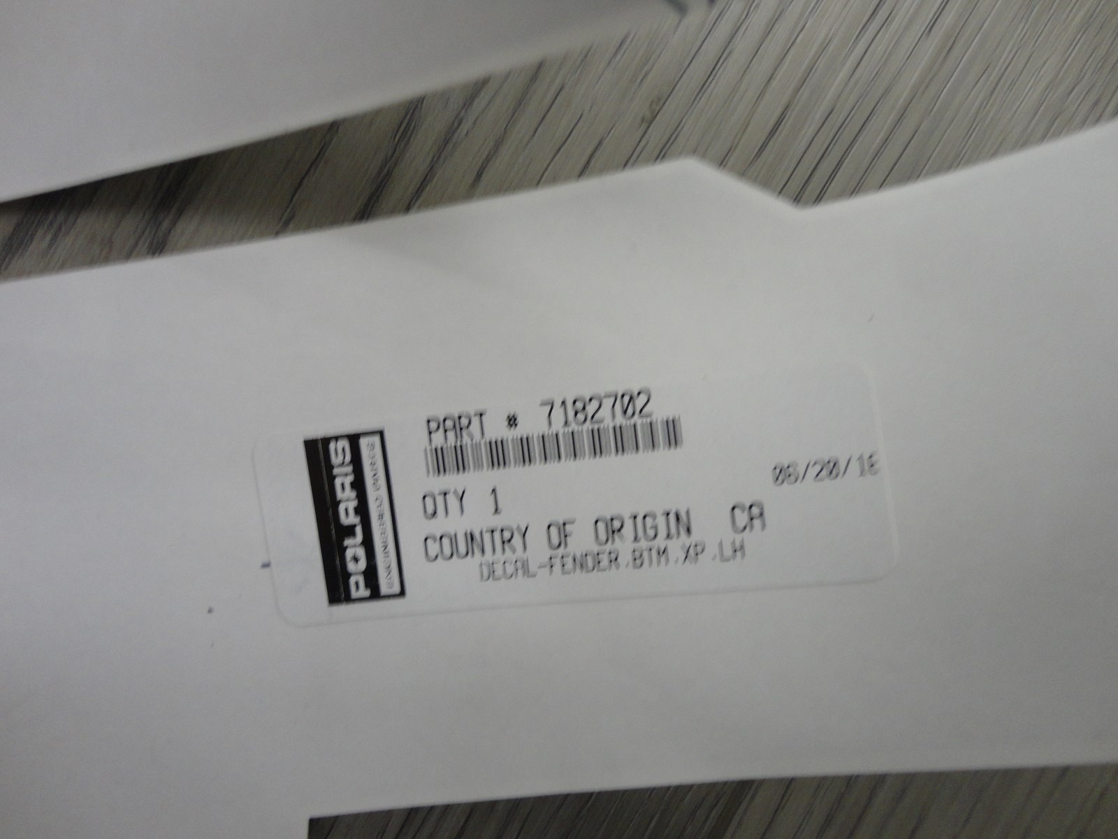 2016 Polaris Bottom/rear fender - DECAL RZR XP 4 1000 - Image 2