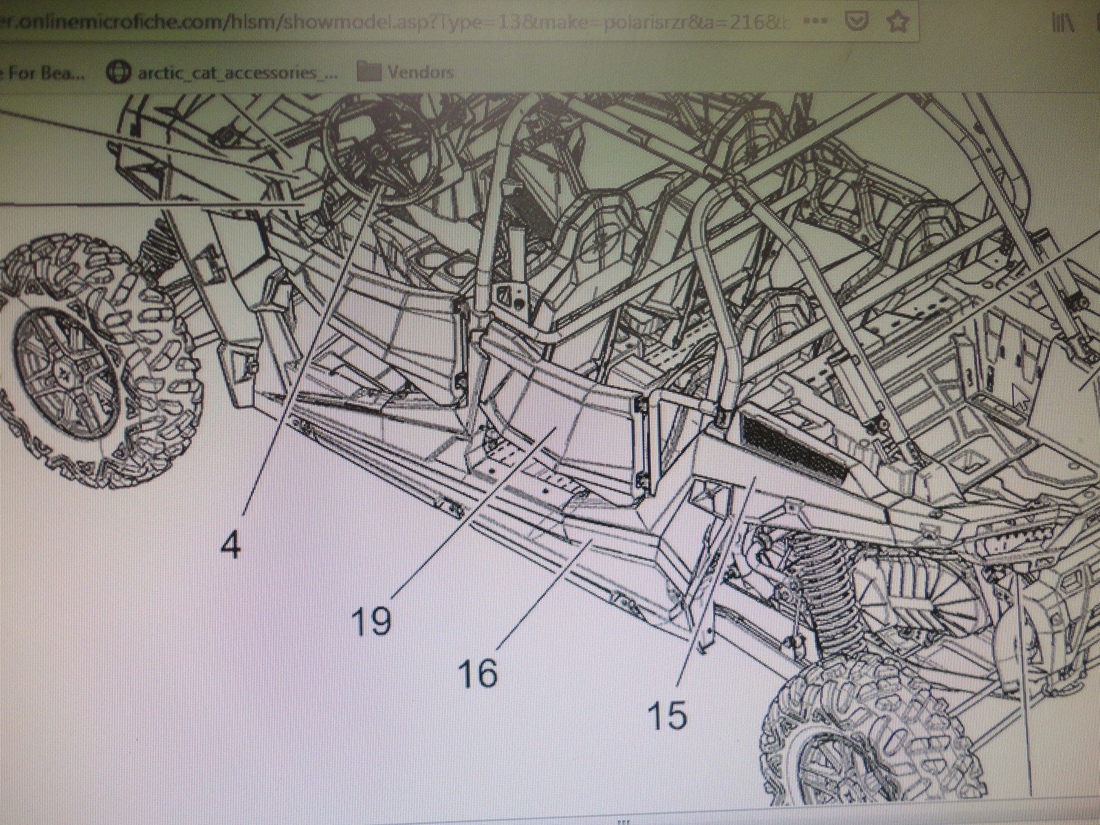 2016 Polaris Bottom/rear fender - DECAL RZR XP 4 1000 - Image 3