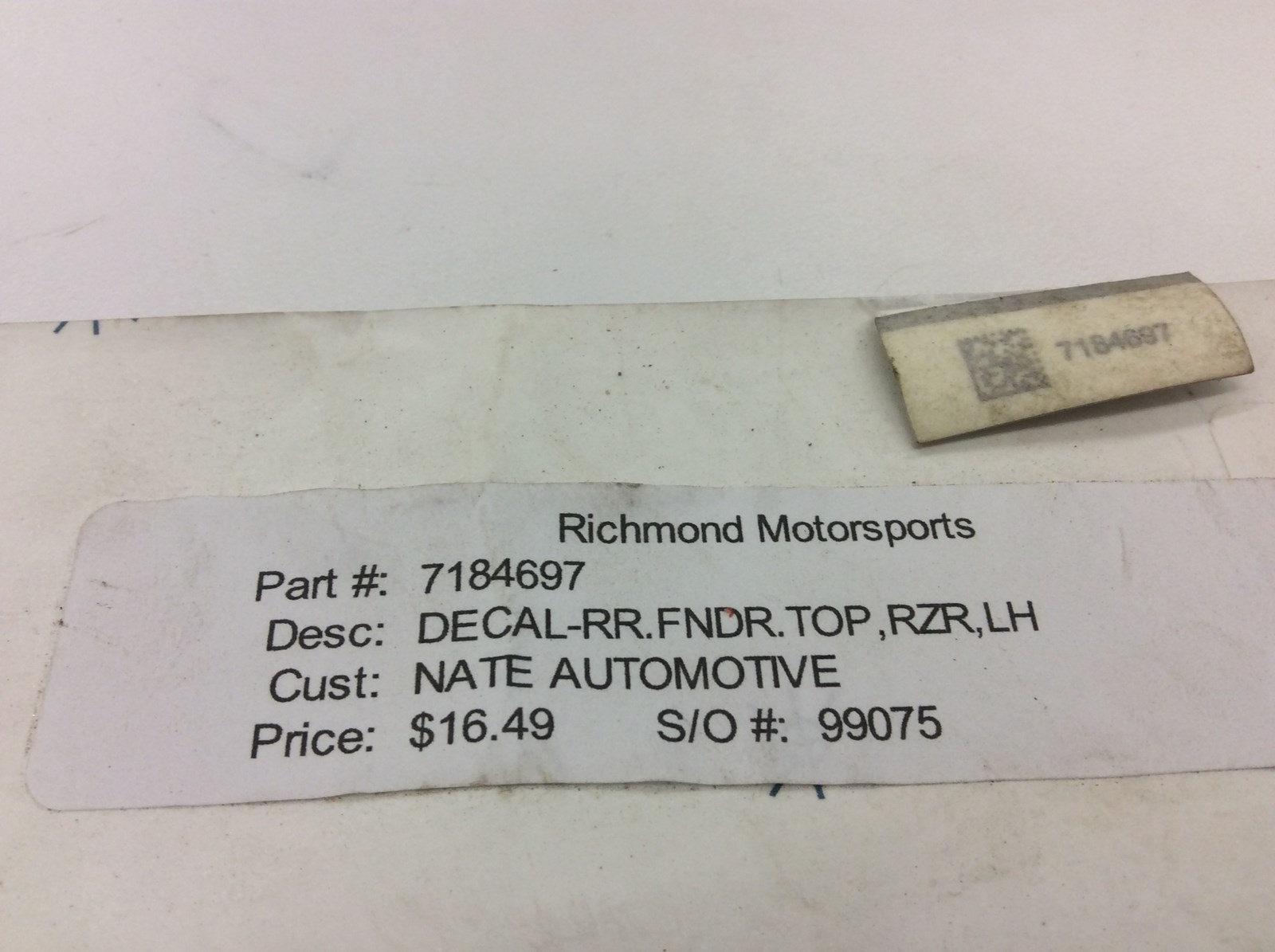 2017 Polaris DECAL - RR FENDER TOP LH - RZR XP 4 1000 EPS - VELOCITY BLUE - Image 4