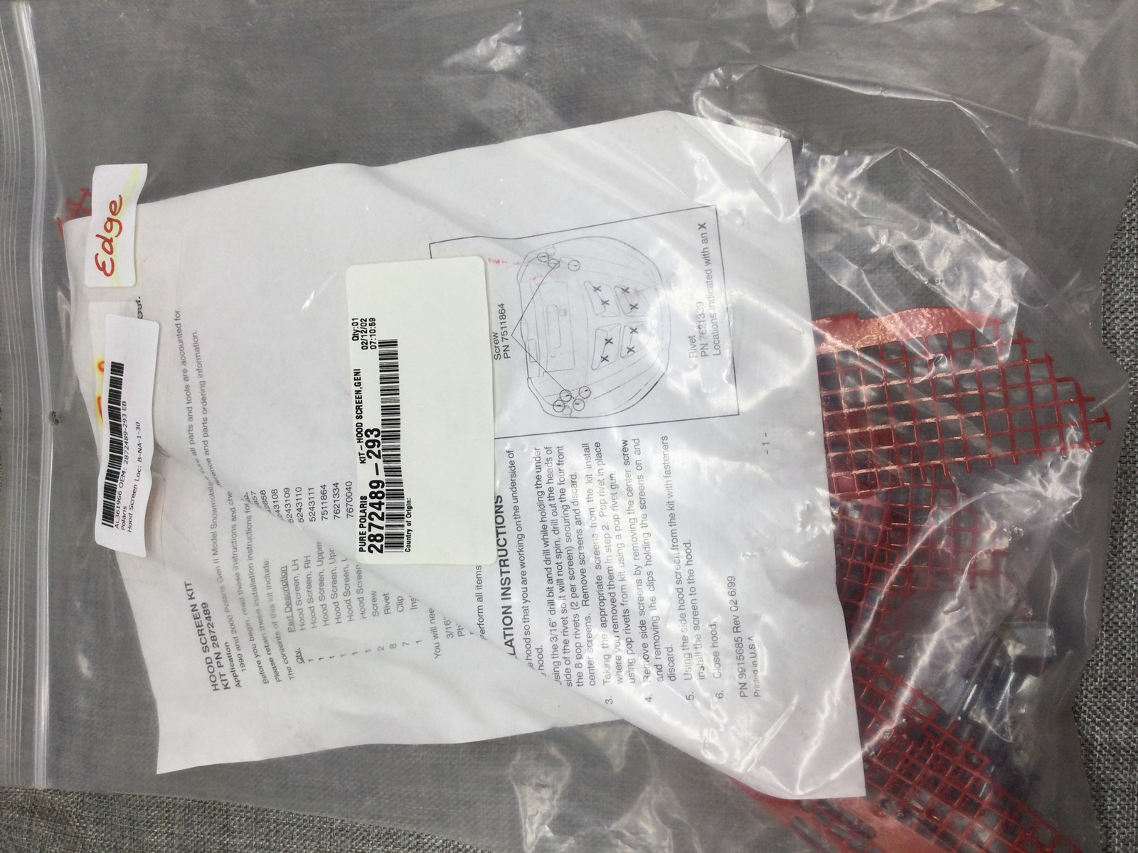 Gen 2 Indy Hood Screen Kit red