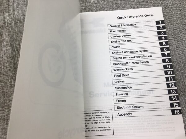 1986 Kawasaki Ninja250R / GPZ 250R Service Manual - Image 4