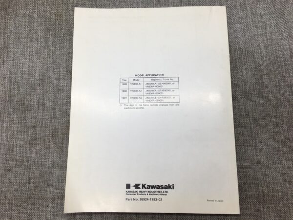 1995 Kawasaki Vulcan 800 VN800 Service Manual - Image 3