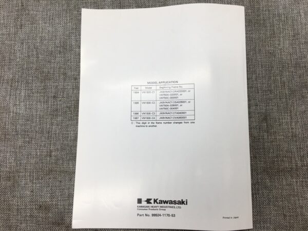 1997 Kawasaki Vulcan 1500L VN-15 Service Manual - Image 3