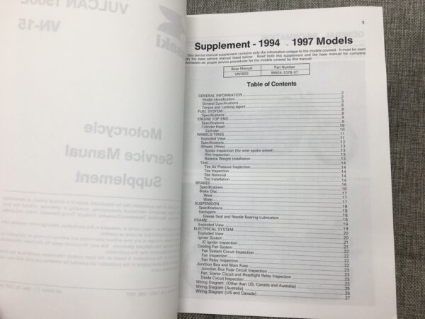 1997 Kawasaki Vulcan 1500L VN-15 Service Manual - Image 4