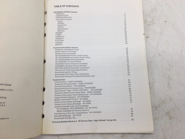 1995 Yamaha Technical Update Manual - Image 4