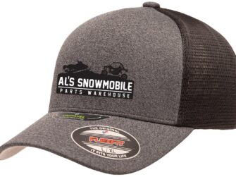 AL'S FLEXFIT UNIPANEL HAT FULL LOGO DARK GRAY BLACK SM/MED