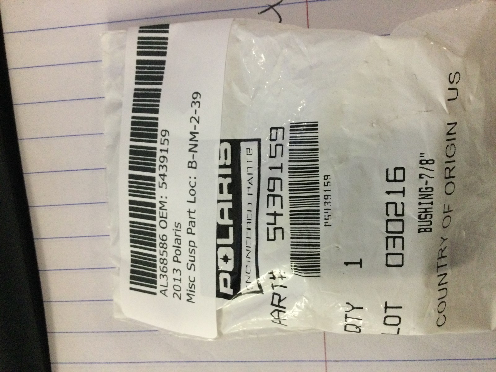 2013 Polaris ranger BUSHING
REAR STABILIZER BAR - Image 2