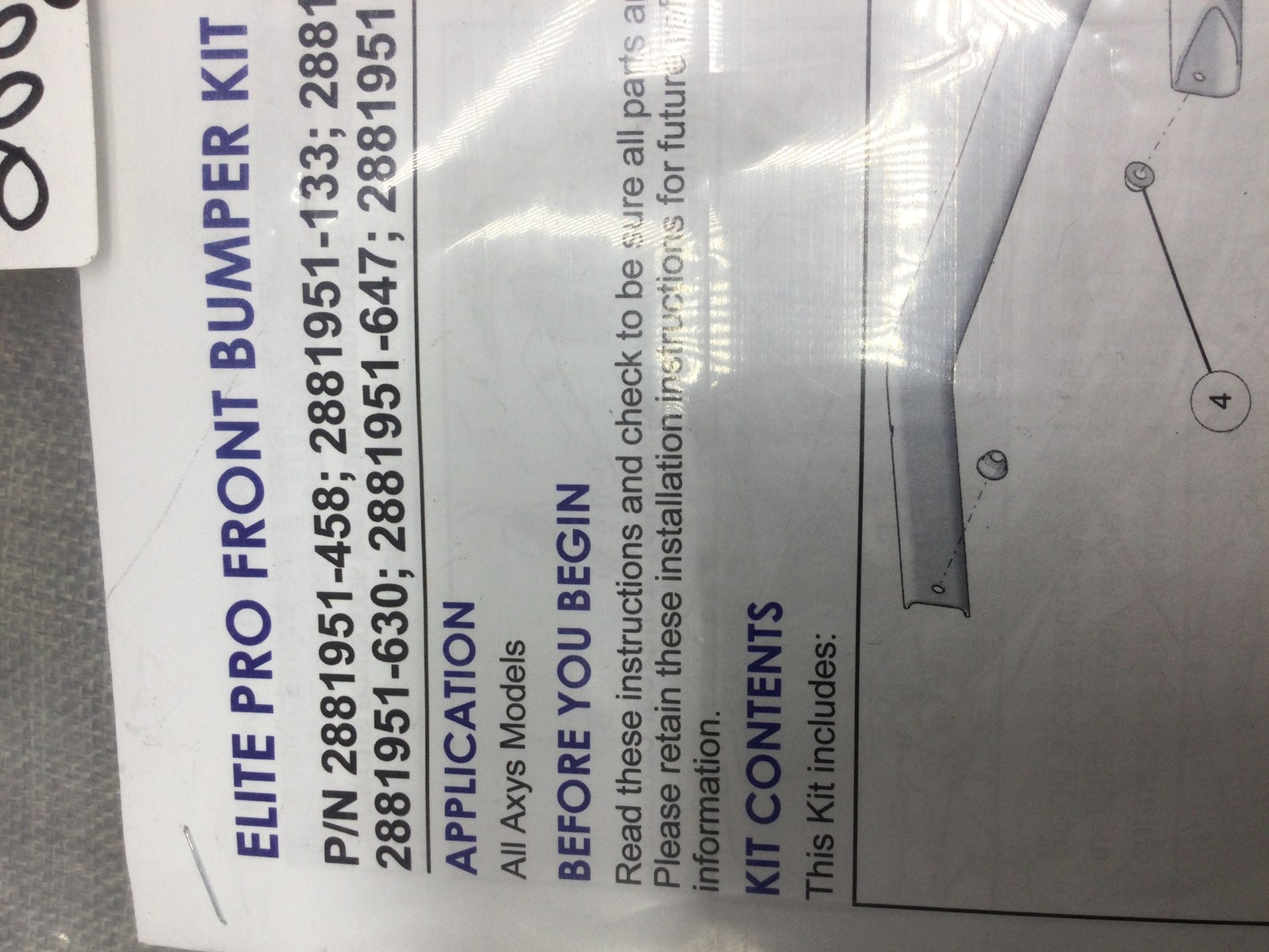 2018 Polaris LOWER SUPPORT FOR BUMPER WITH HARDWARE - Image 3