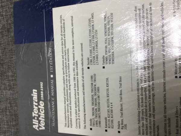 1988 Polaris ATV MAINTENANCE MANUAL 1ST EDITION - Image 4