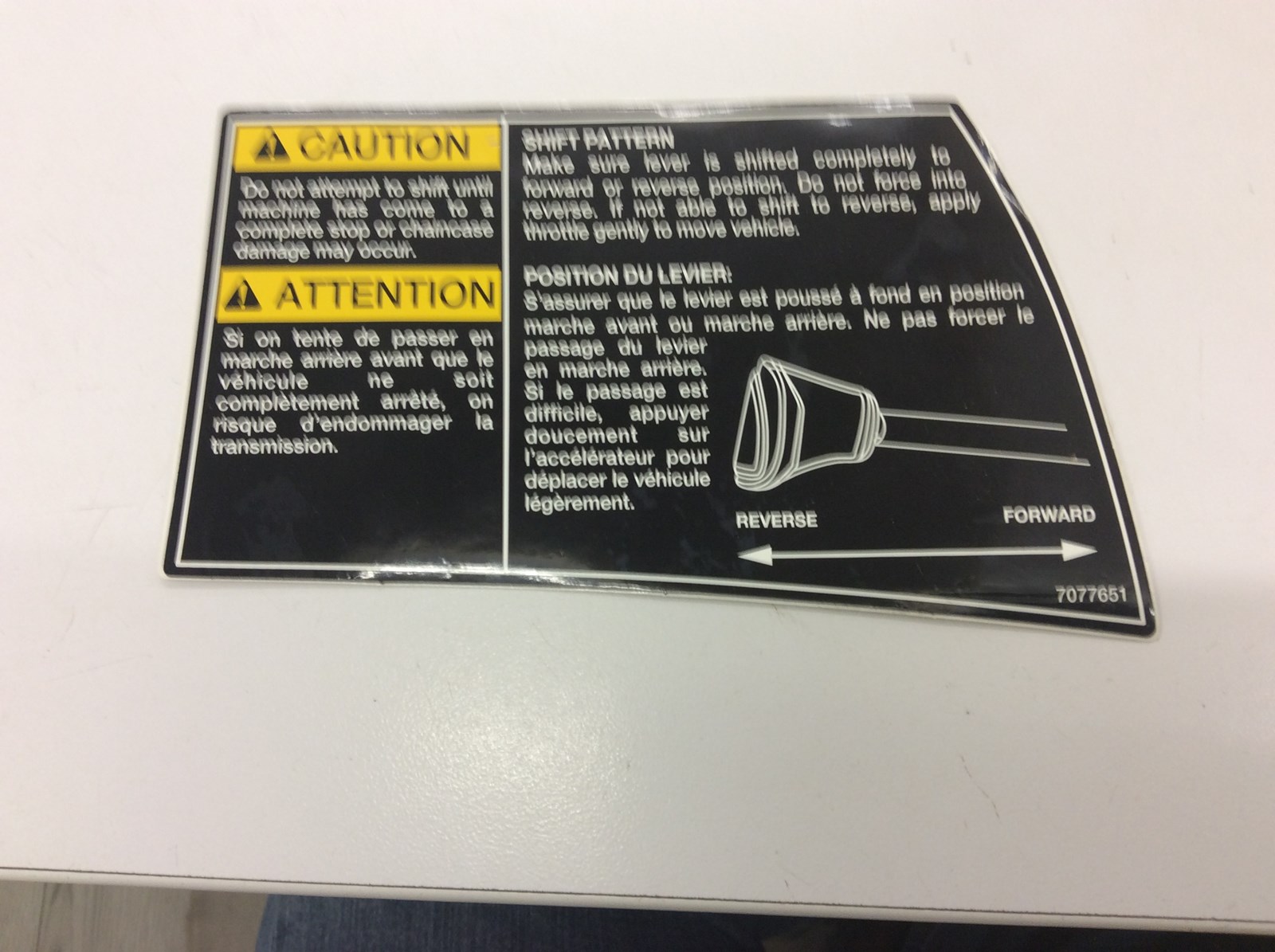 DECAL - REVERSE SHIFT WARNING - Image 3