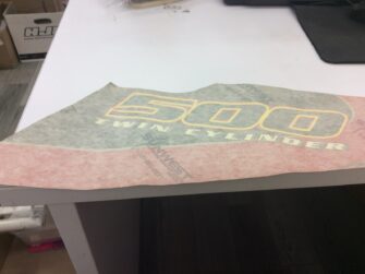 2003 Polaris Decal, Pan, "500 TWIN CYLINDER", RH [Red]