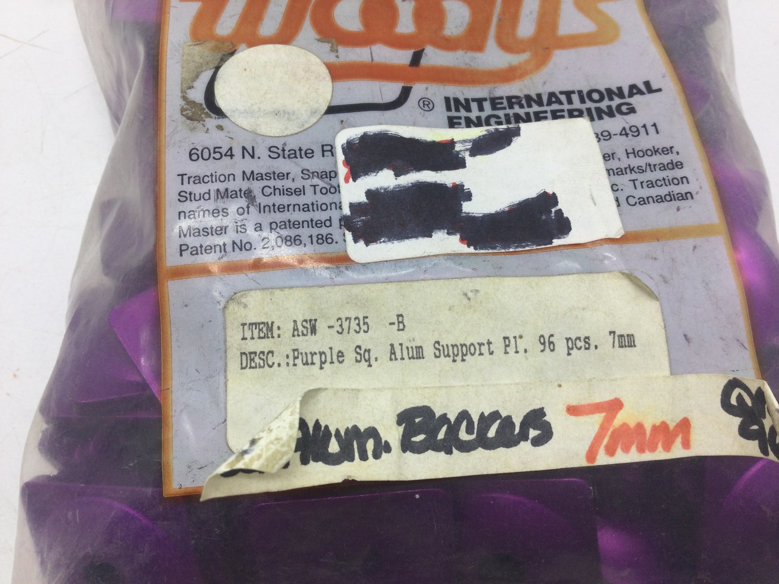 SQUARE ALUMINUM PLATE 7MM PURPLE BAG OF 24 - Image 2