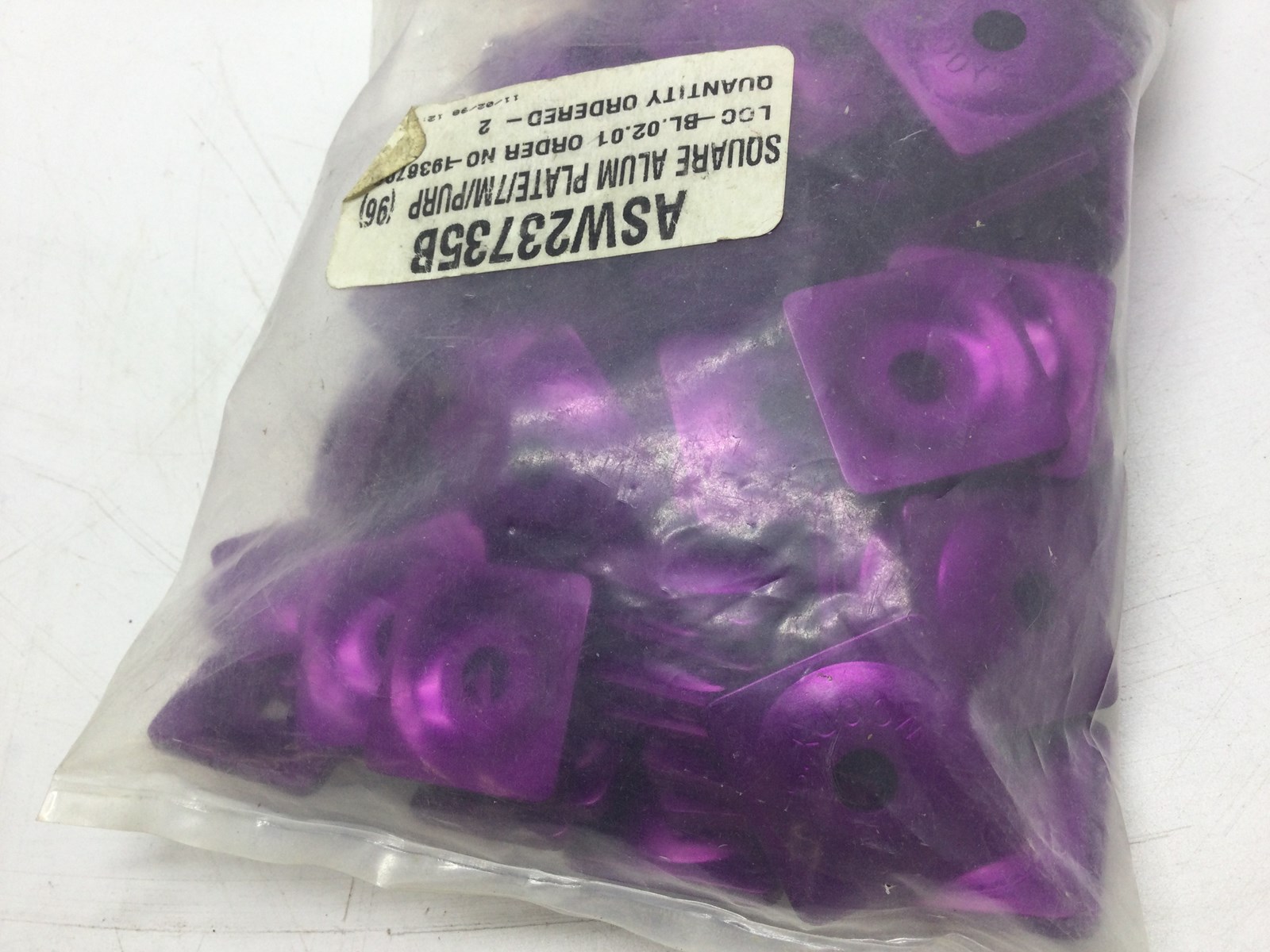 SQUARE ALUMINUM PLATE 7MM PURPLE BAG OF 24 - Image 3