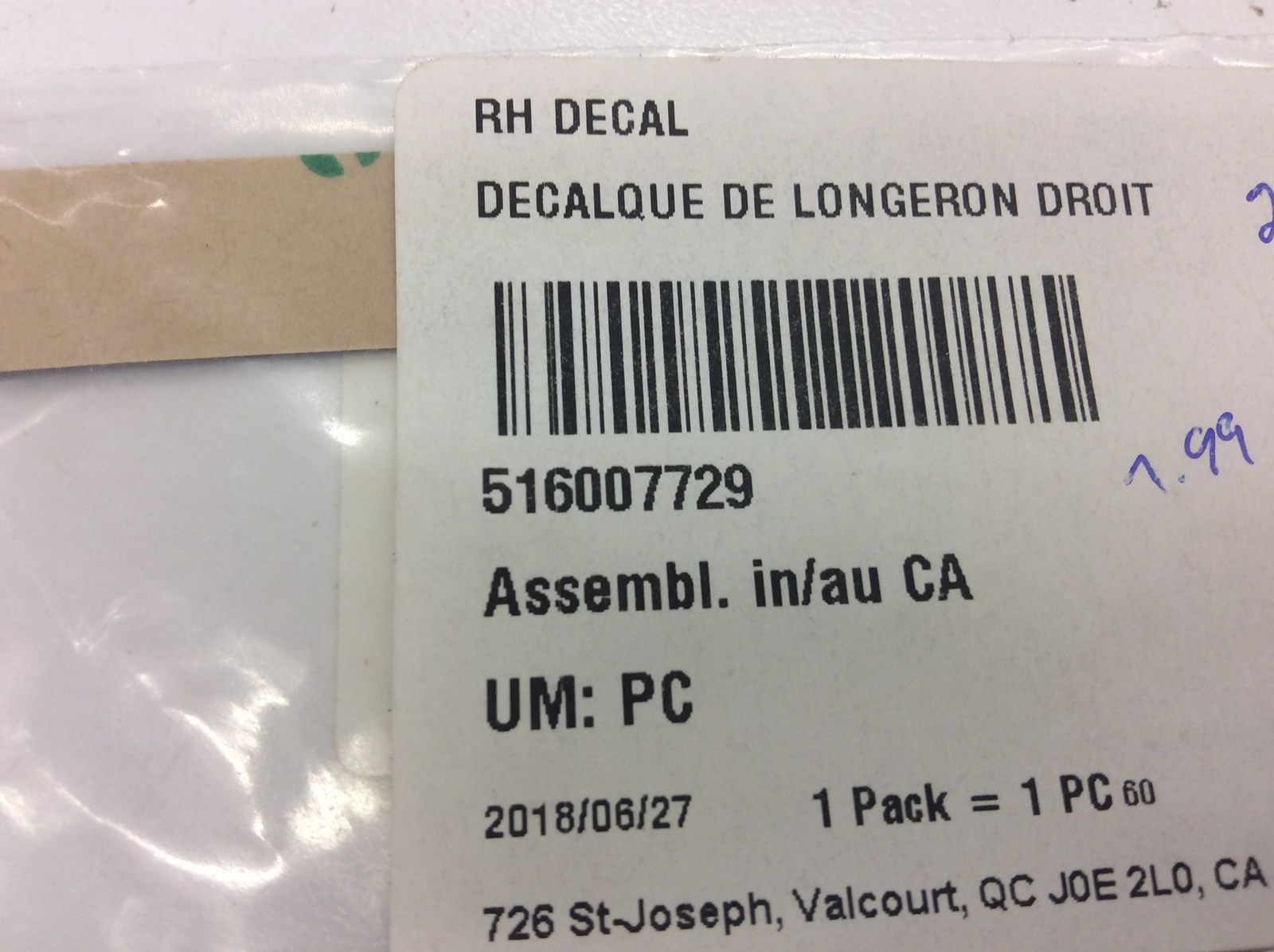 2018 Ski-Doo DECAL RH, "PYRAMIDAL FRAME" - Image 3