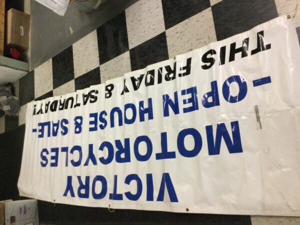 VICTORY MOTORCYCLES OPEN HOUSE AND SALE BANNER 3'X6'  BLUE AND WHITE - Image 3