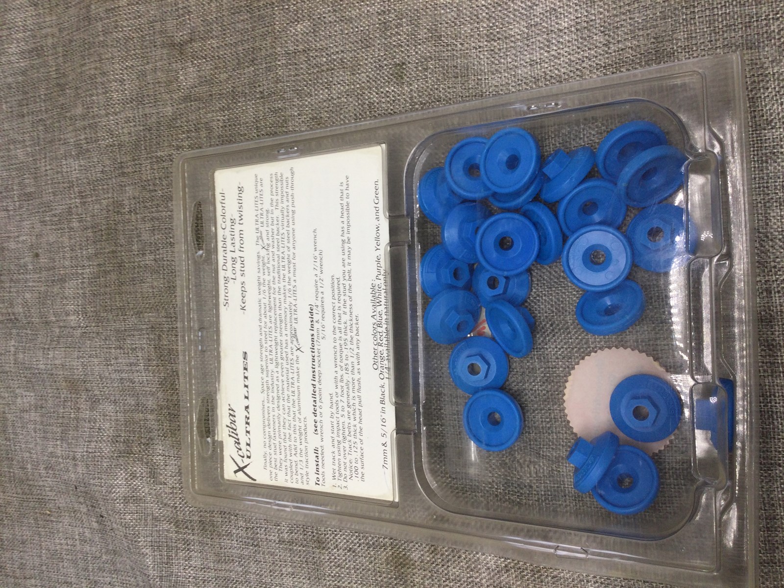 x-calibar ultra lites sno-stuff track stud nylon nut backing plate 7MM BLUE 24 COUNT - Image 3