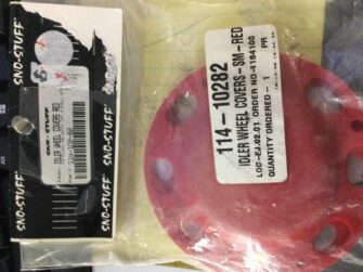 NOS Small Red Idler Wheel Cover. - Set of Two