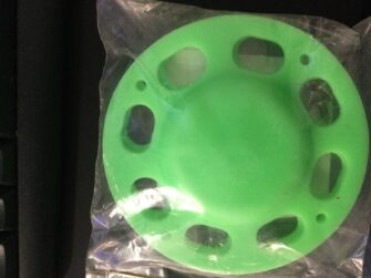 NOS Large Lime Green Idler Wheel Cover. - Set of Two