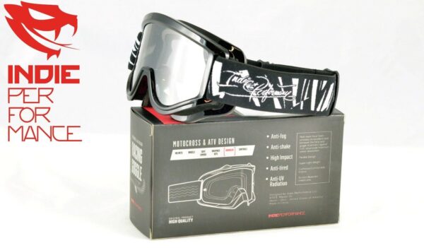 INDIE PERFORMANCE MOTOCROSS & ATV DESIGN RACING GOGGLE CLEAR - Image 2