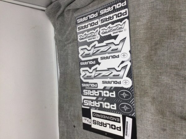 POLARIS RZR STICKER SHEET - BLACK WHITE & SILVER - Image 2