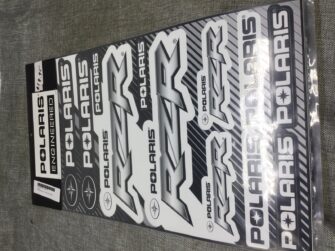 POLARIS RZR STICKER SHEET - BLACK WHITE & SILVER