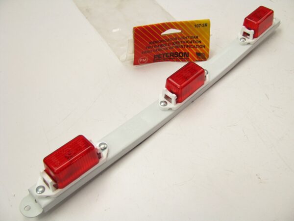 PETERSON ID LIGHT BAR - WHITE BAR W/ 3 RED LIGHTS
