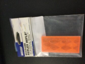 REFLEX AMBER REFLECTOR
ADHESIVE COATED FOR EASY APPLICATION